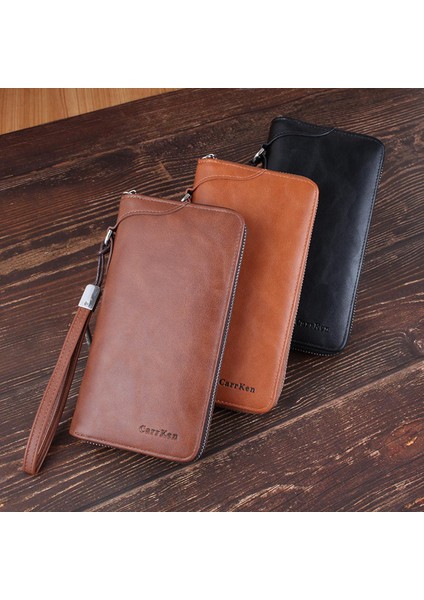 2022 Yeni Cüzdan Erkek Uzun Retro Moda Debriyaj Çok Fonksiyonlu Dikey Fermuarlı Cep Telefonu Çantası Yurt Dışından