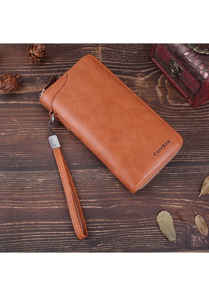 2022 Yeni Cüzdan Erkek Uzun Retro Moda Debriyaj Çok Fonksiyonlu Dikey Fermuarlı Cep Telefonu Çantası Yurt Dışından fırsatları