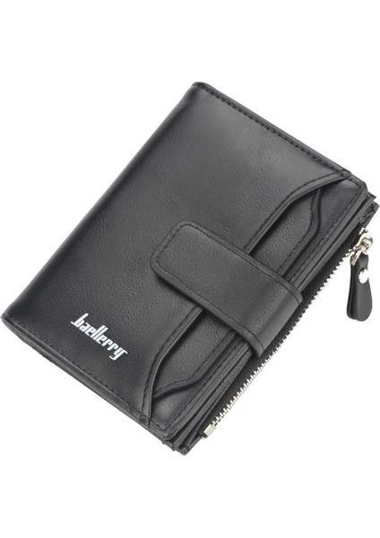 Baellerry Cüzdan Erkek Kısa Kore Tarzı Moda Çoklu Kart Fermuarlı Cüzdan Büyük Kapasiteli Sürücü Belgesi Kart Çantası Yurt Dışından