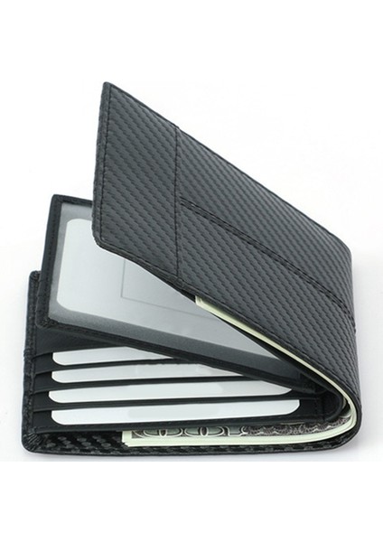 Karbon Fiber Desenli Cüzdan Ekleme Çoklu Kart Yuvası Büyük Kapasiteli Benzersiz Moda Kısa Cüzdan Erkekler Yurt Dışından modelleri