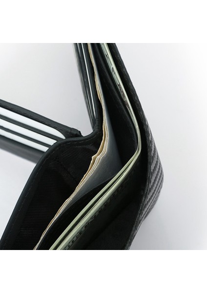 Karbon Fiber Desenli Cüzdan Ekleme Çoklu Kart Yuvası Büyük Kapasiteli Benzersiz Moda Kısa Cüzdan Erkekler Yurt Dışından fırsatları