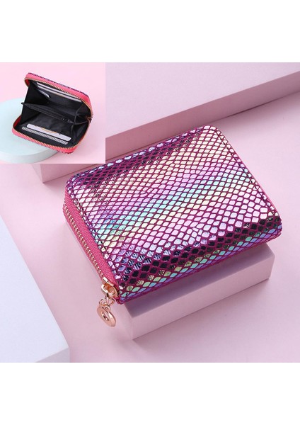 Moda Kadın Engelleme Fermuarlı Cüzdan Seyahat Yolculuk Kimlik Kartı Tutucu Organizatör Küçük Bozuk Para Cüzdanı Kadın Kısa Pullu Kart Tutucu Yurt Dışından