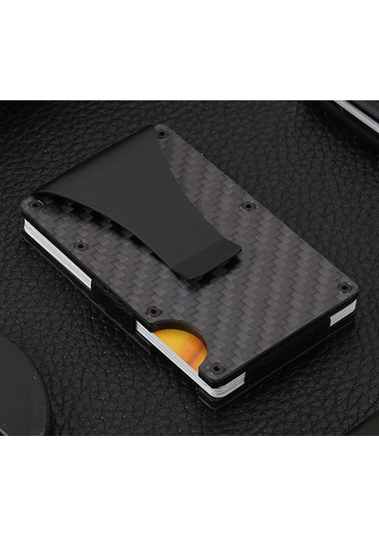 Karbon Fiber Rfıd Mini Ince Cüzdan Nakit Klip Metal Alüminyum Ticari Kredi Kartı Kimlik Tutucu AntiŞef Kılıf Koruyucu Yurt Dışından