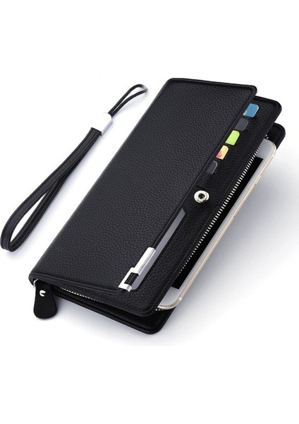 Erkek Çok Fonksiyonlu Cüzdan Büyük Kapasiteli Çanta Iş Sınır Ötesi Uzun Stil Çoklu Kart Pozisyonu Fermuarlı Clutchbag Yurt Dışından