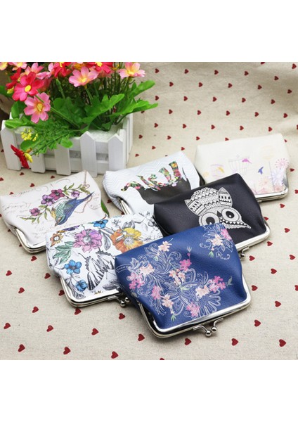 Kadın Mini Baykuş Kuş Çiçek Cüzdan Kart Tutucu Kılıf Bozuk Para Cüzdanı Debriyaj Çanta Çanta Yurt Dışından fiyatları