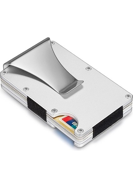 Dropshipping Alüminyum Kredi Kartı Tutucu Erkekler Için Cüzdan Yeni Minimalist Rfid Engelleme Ince Anti Korumalı Metal Kart Sahibi Klip Yurt Dışından indirimleri