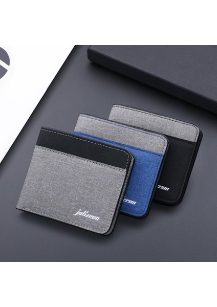 Tuval Erkek Cüzdan Siyah/mavi/gri Kartlıklı Cüzdan Erkek Para Çantası 2022 Kimlik/fotoğraf/banka Tutucu Kısa Çanta Kredi Kartı Kılıfı Çantası Yurt Dışından