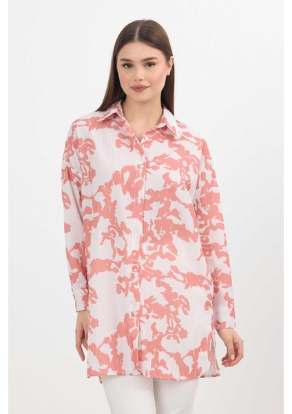 4401A Desenli Tunik Somon