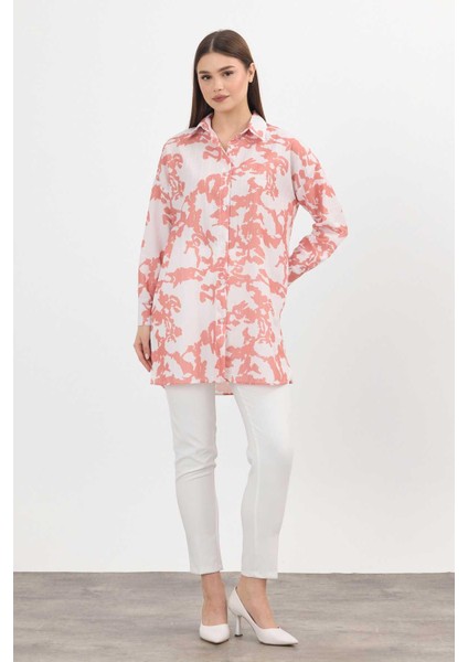 4401A Desenli Tunik Somon