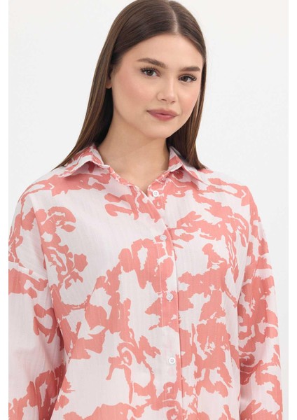 4401A Desenli Tunik Somon
