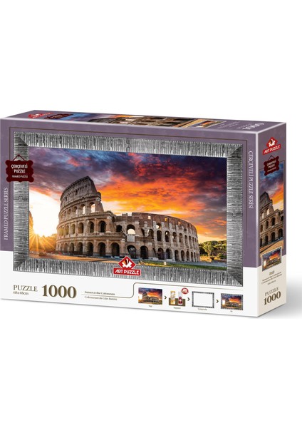 Colosseum'da Gün Batımı 1000 Parça Çerçeveli Puzzle