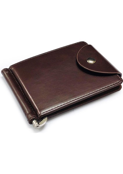 Yeni Moda Kısa Küçük Erkek Deri Para Klipsli Cüzdan Metal Kelepçe Mini Çanta Erkek Kredi Kartı Nakit Tutucu 4 Renk Yurt Dışından