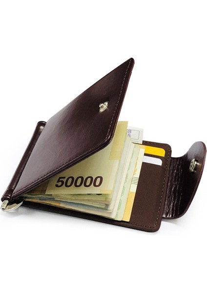 Yeni Moda Kısa Küçük Erkek Deri Para Klipsli Cüzdan Metal Kelepçe Mini Çanta Erkek Kredi Kartı Nakit Tutucu 4 Renk Yurt Dışından modelleri