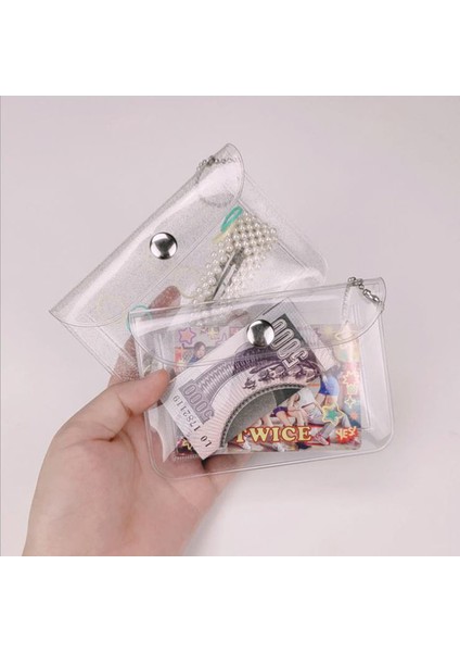 Glitter Şeffaf Su Geçirmez Pvc Kart Sahibinin Mini Cüzdan Kız Sikke Çanta Dere Yurt Dışından fiyatları