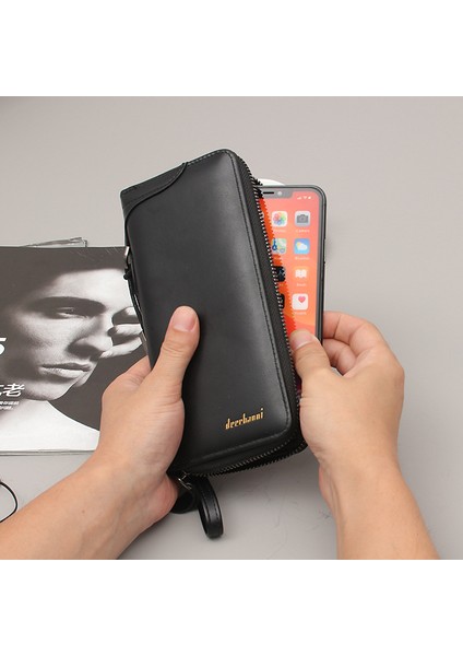 Deerbanni Erkek Uzun Pu Fermuarlı Çoklu Kart El Çantası Yurt Dışından modelleri