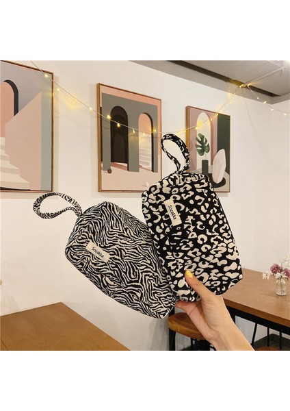 Basit Tasarım Kadın Çantalar Organizatör Leopar Zebra Kanvas Makyaj Çantası Fermuar Kese Bileklik Cüzdan Çanta Kadınlar Için Hediye Yurt Dışından