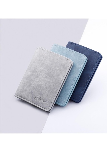 Düz Renk Erkek Kısa Cüzdan Kanvas Sikke Çanta Cüzdan Erkek Çanta Sikke Kese Kart Sahibinin Kısa Dikey Kanvas Buzlu Debriyaj Yurt Dışından