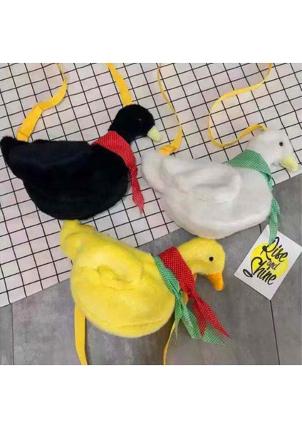 Kızların Peluş Ördek Omuz Çantası Çocuklar Sevimli Karikatür Hayvan Şekli Crossbody Tutucu Rahat Fermuarlı Messenger Çanta Yurt Dışından