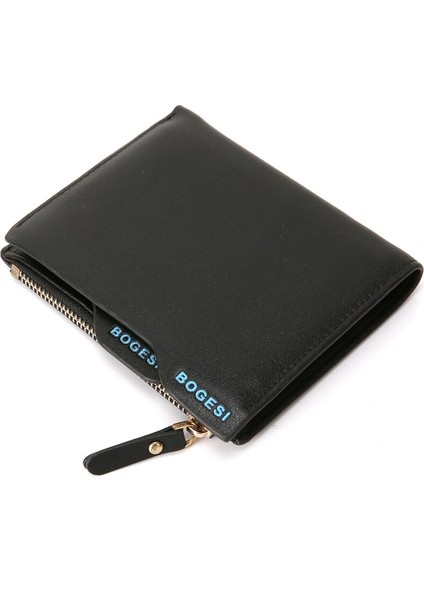 Erkek Cüzdan Pu Deri Kısa Bifold Çantalar Çok Fonksiyonlu Moda Para Çantası Fermuar Küçük Para Çantalar Debriyaj Para Klip Erkekler Walle Yurt Dışından