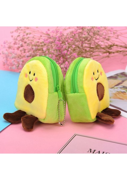 Avokado Cüzdan Yumuşak Peluş Para Para Çantası Güzel Anahtarlık Cüzdan Mini Çanta Sevimli Küçük Cep Kadın Kız El Çantası Fermuar Yurt Dışından fırsatları