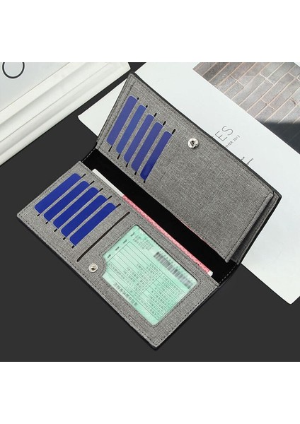 2022 Moda Erkek Uzun Cüzdan Tuval Çanta Eğlence Taşınabilir Çok Fonksiyonlu Kimlik Kartı Tutucu Para Bozuk Para Klipsi Lüks Cüzdan Yurt Dışından fiyatları