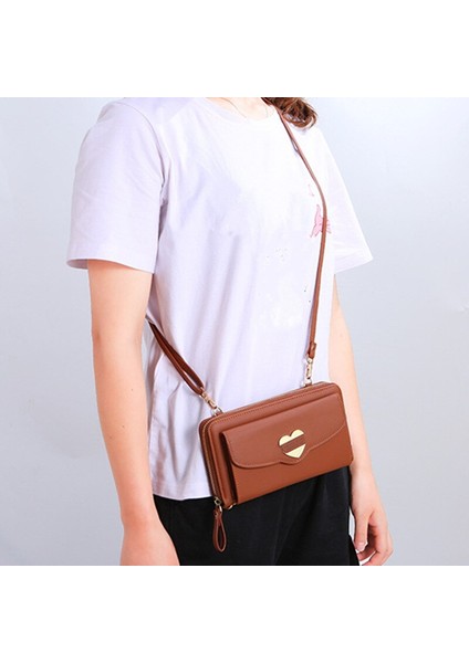 Kore Moda Kadın Crossbody Cüzdan Omuz Askısı ile Uzun Kadın Büyük Kapasiteli Debriyaj Çanta Para Çantası Bayan Bozuk Para Cüzdanı Yurt Dışından fırsatları