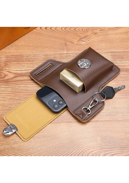 Erkek Deri Bel Çantası Büyük Kapasiteli Kemer Çantası Omuz Çantaları Crossbody Çanta Kılıfı Cüzdan Yurt Dışından