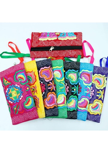 Kadınlar Vintage Etnik Çiçek Işlemeli Sikke Debriyaj Uzun Cüzdan Bozuk Para Cüzdanı Kart Sahibinin Çanta Günlük Debriyaj Uzun Standart Walle Yurt Dışından fiyatları