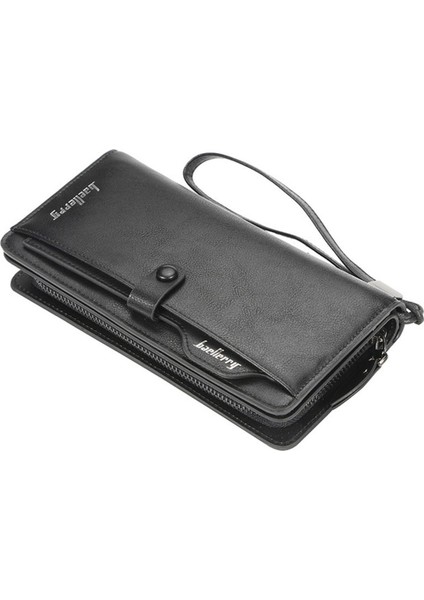 Baellerry Erkek Pu Deri Uzun Fermuar Cüzdan Kımlık Kredi Kartı Tutucu Debriyaj Çanta Yüksek Kalite Lüks Cüzdan Masculina Carteras Yurt Dışından