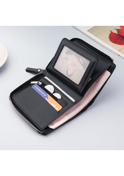 Erkek Cüzdanı Cüzdan Cüzdan Retro Kısa Cüzdan Erkek Moda Fermuarı Gevşek Yaprak Dolar Klipsi Bir Parça Saç Yurt Dışından fırsatları