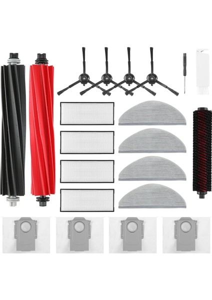 S8 Pro Ultra Robot Vakum, Ana Yan Fırça Döner Fırça Hepa Filtreler Paspas Bezi Pedleri Toz Torbası Aksesuarları (Yurt Dışından)