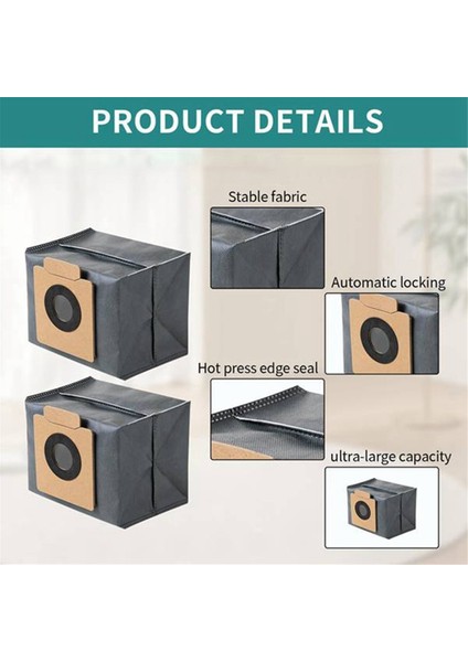 4 Adet Toz Torbaları Temiz X8 Pro Kendinden Boş Istasyon Robotlu Süpürge Yedek Yedek Parça Çöp Torbası (Yurt Dışından) modelleri