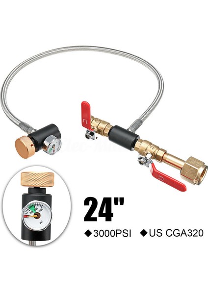 G1/2 Co2 Silindir Dolum Adaptörü Hortumu, Tank Için Soda Makinesini Doldurmak Için Co2 Dolum Istasyonu Konnektör Kiti (Yurt Dışından)