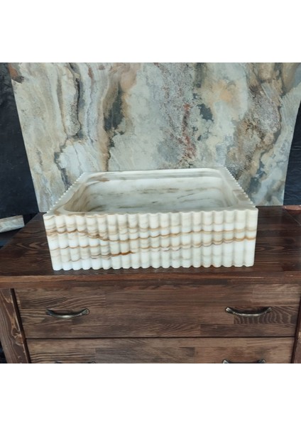 Gold Calacatta Fitilli Kare Lavabo fiyatları