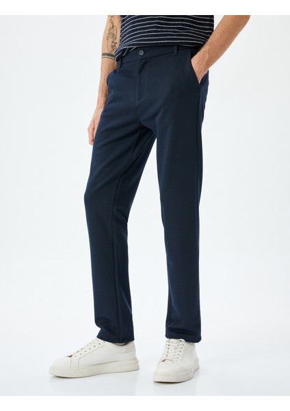Slim Fit Normal Bel Viskon Karışımlı Chino Pantolon modelleri