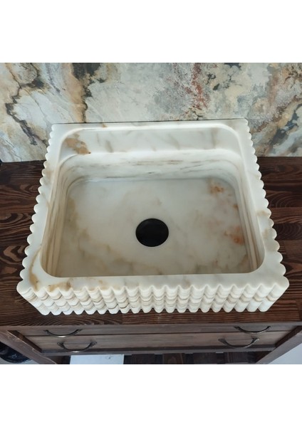 Gold Calacatta Fitilli Kare Lavabo fırsatları