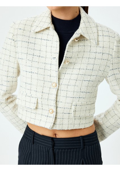 Inci Düğme Detaylı Kruvaze Crop Tüvit Ceket indirimleri