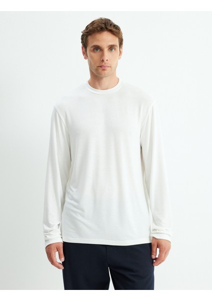 Basic Sweatshirt Bisiklet Yaka Uzun Kollu
