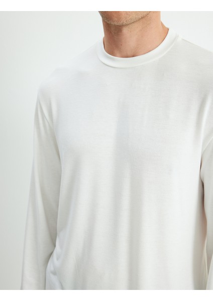 Basic Sweatshirt Bisiklet Yaka Uzun Kollu