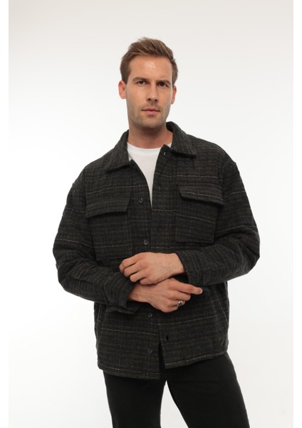 Haki Desenli Kapitone Detaylı Regular Fit CEKET-2456