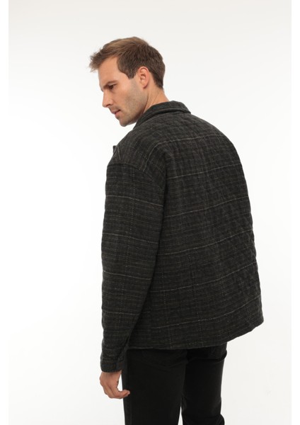 Haki Desenli Kapitone Detaylı Regular Fit CEKET-2456 indirimleri