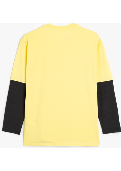 Tişört Uzun Kollu Uzay Baskılı Bisiklet Yaka Pamuklu fiyatları