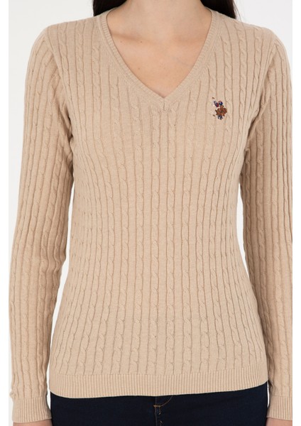 Kadın Kum Melanj Kazak /Triko 50288992-VR123