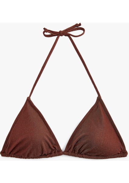 Simli Ipli Üçgen Bikini Üstü