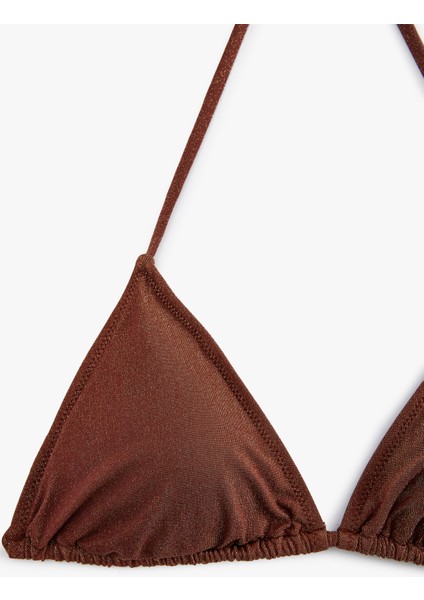 Simli Ipli Üçgen Bikini Üstü