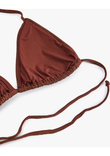 Simli Ipli Üçgen Bikini Üstü