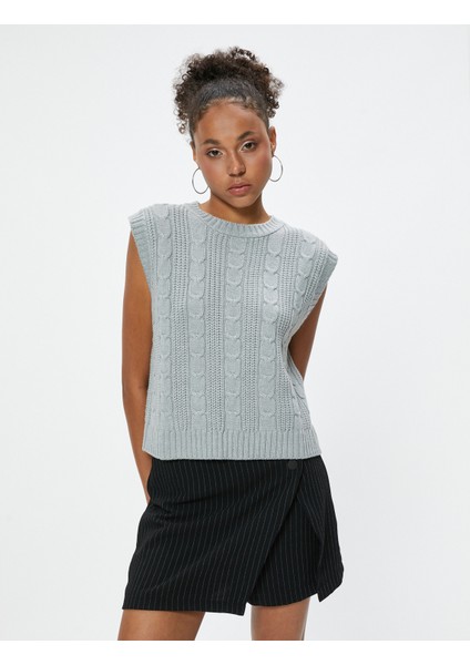 Kolsuz Süveter Örgü Dokulu Bisiklet Yaka modelleri