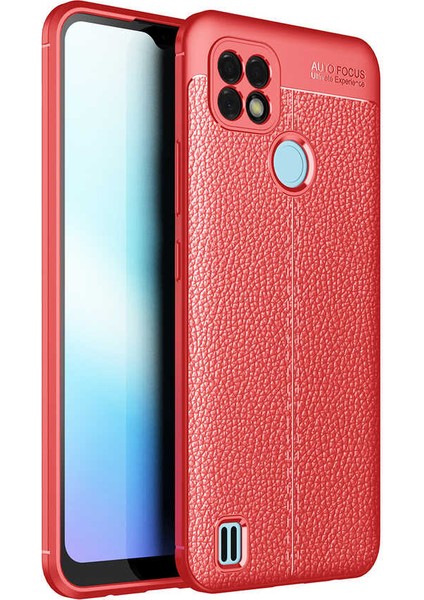 Realme C21 Kılıf Zore Niss Silikon Kapak-Kırmızı