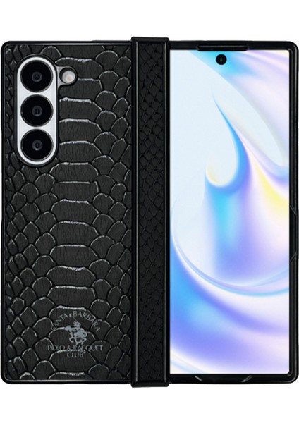 Sbprc Samsung Galaxy Z Fold 6 Uyumlu Kılıf Pu Deri Timsah Tasarım Business Knight Kapak