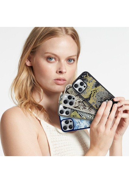iPhone 16 Pro Max Uyumlu Kılıf Snake PU Deri Dizaynlı Mekanik Tuşlu Magsafeli Sagar Kapak fiyatları